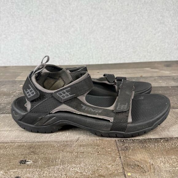 Teva Minam Sandals Mens 10 Black Waterproof Adjustable Hiking Sport Outdoor 4289 - Picture 1 of 8